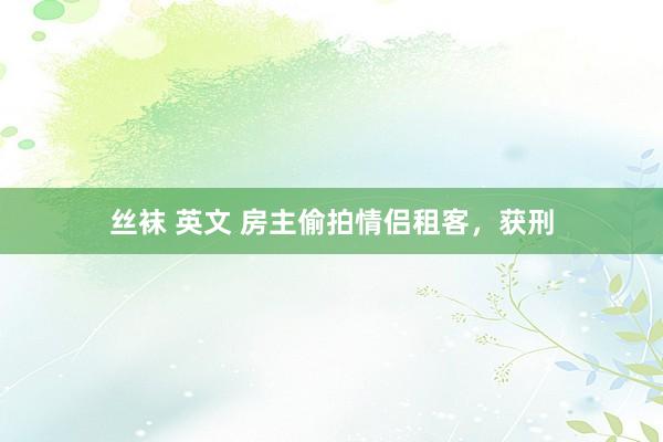 丝袜 英文 房主偷拍情侣租客，获刑