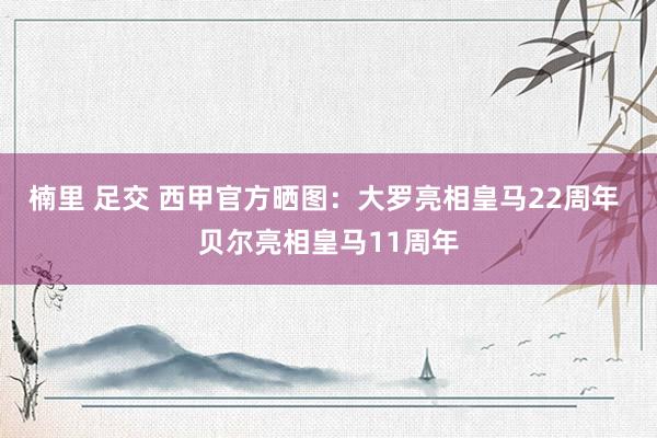 楠里 足交 西甲官方晒图：大罗亮相皇马22周年 贝尔亮相皇马11周年