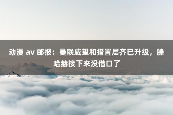 动漫 av 邮报：曼联威望和措置层齐已升级，滕哈赫接下来没借口了